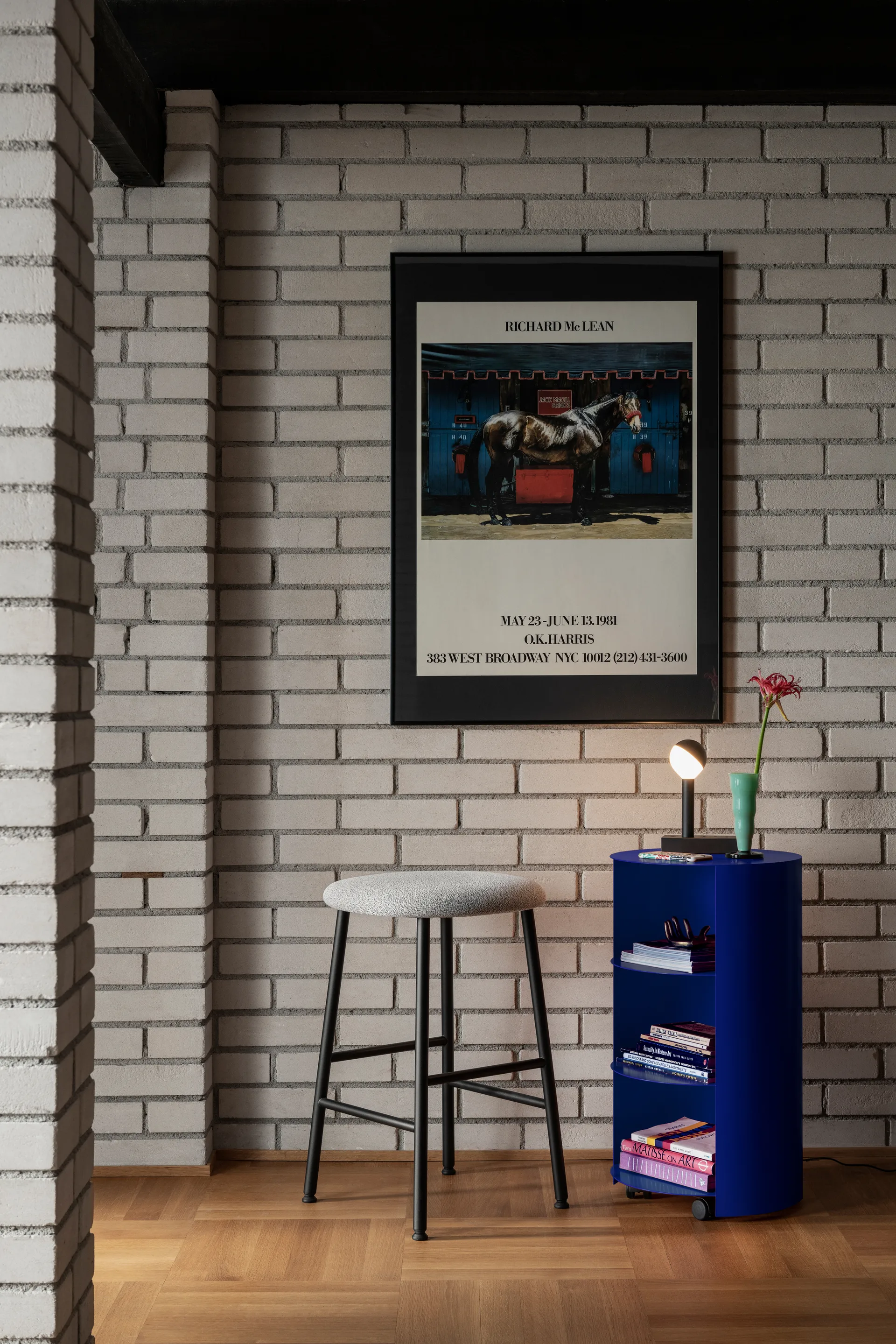 Hide ペデスタル Ø38x68 cm, Ultramarine blue textured Hem