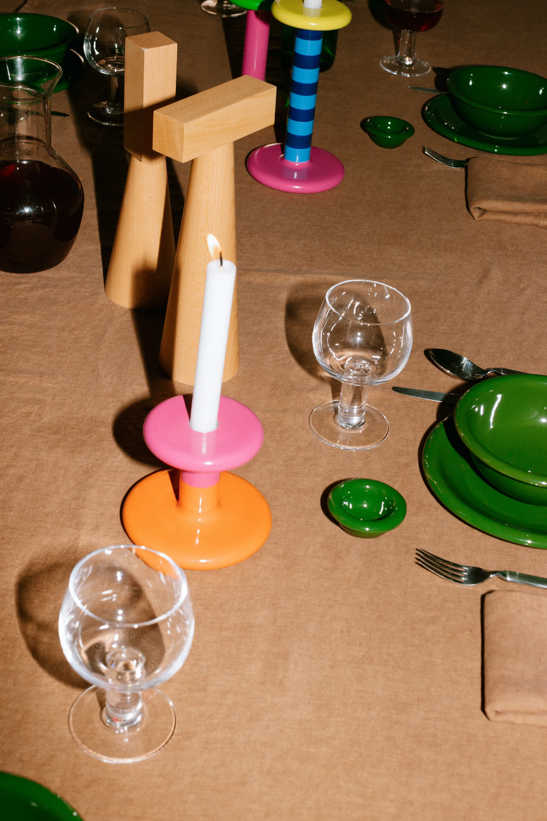 Pesa キャンドルホルダー ロウ 11 cm, Magenta-orange Hem