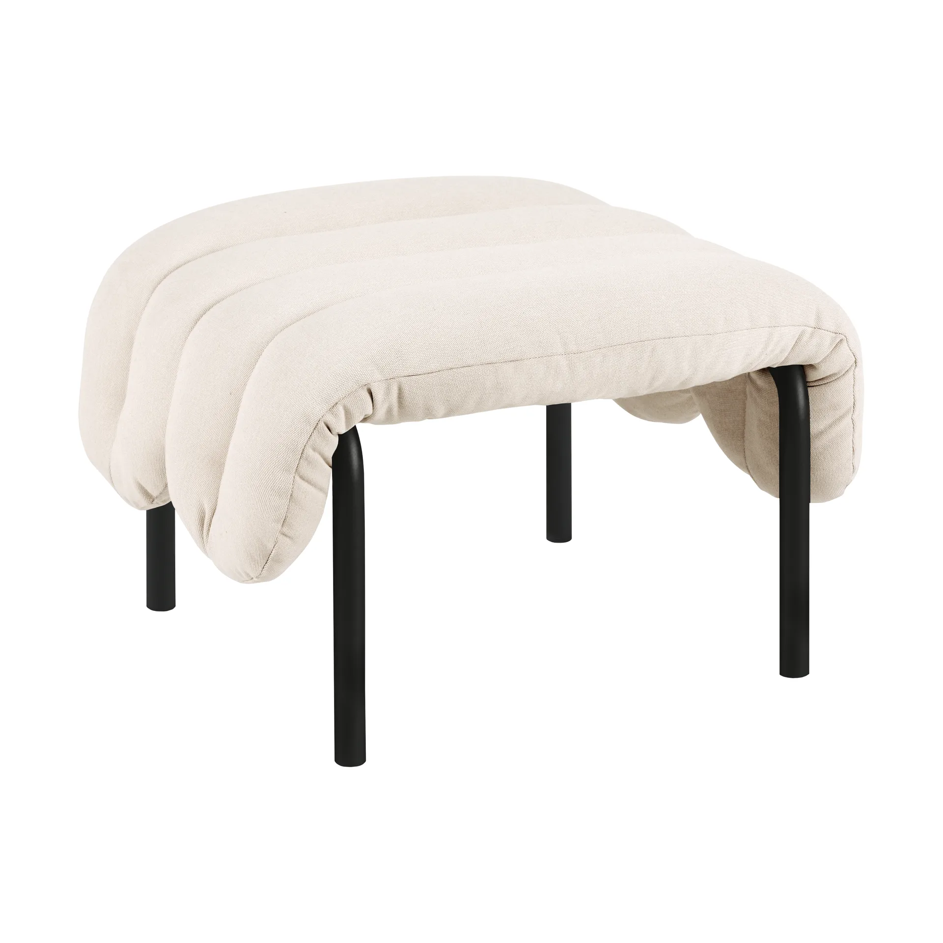 Puffy オットマン 58x67 cm, Natural-black grey Hem