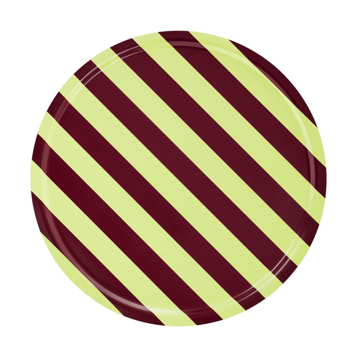 Stripe トレイ L Ø65 cm - Butter-burgundy - Hem