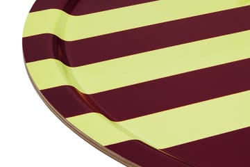 Stripe トレイ L Ø65 cm - Butter-burgundy - Hem