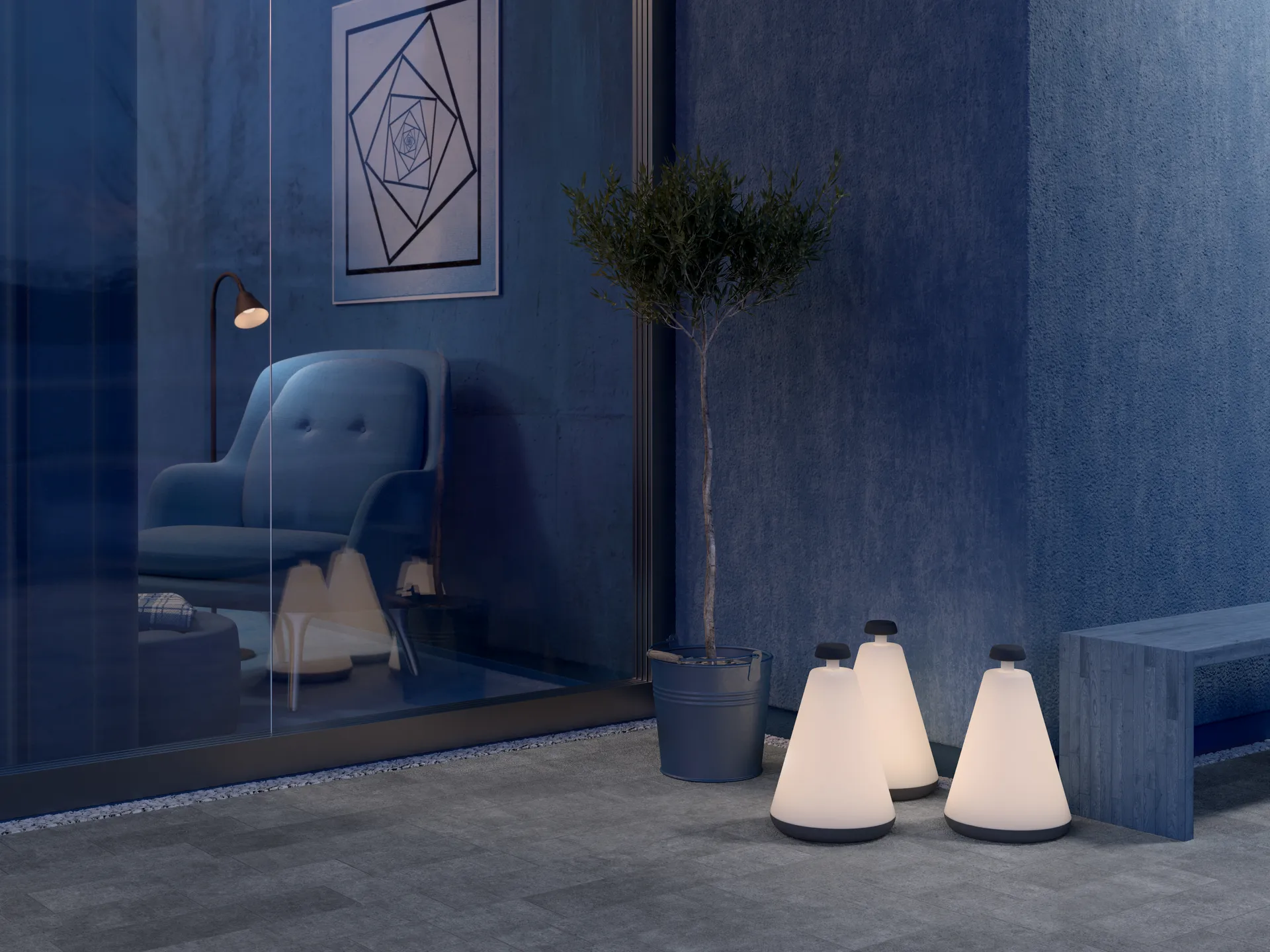 Buoy ポータブルテーブルランプ, grey Herstal | ハースタル