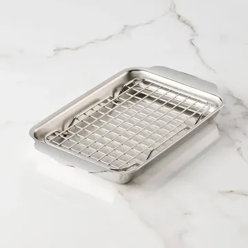 Hestan オーブン天板 冷却ラック付き - ステンレススチール、16.8x28.8 cm - Hestan