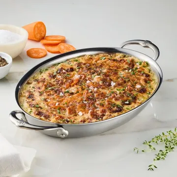Hestan Provisions グラタン皿 - ステンレススチール、オーバル、42.5x33.5 cm - Hestan