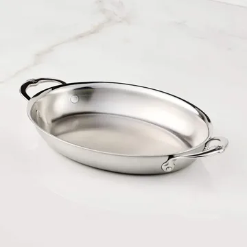 Hestan Provisions グラタン皿 - ステンレススチール、オーバル、42.5x33.5 cm - Hestan