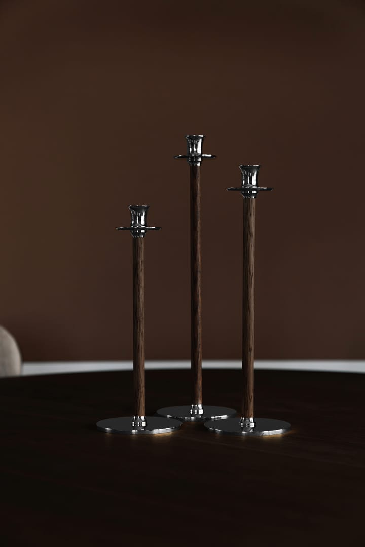 Alto Basso キャンドルホルダー 35 cm, Nickel-plated brass Hilke Collection