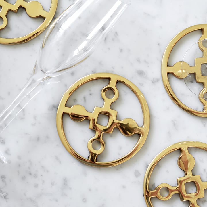 Anima Gemella コースター 4パック, Solid brass Hilke Collection