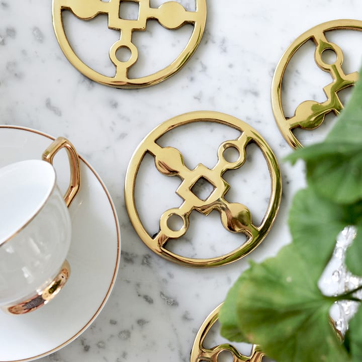Anima Gemella コースター 4パック, Solid brass Hilke Collection