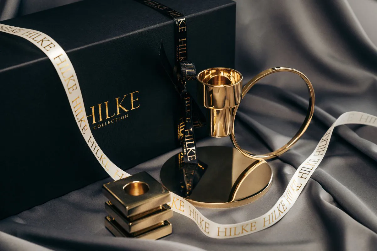 Cara キャンドルスティック, Solid brass Hilke Collection