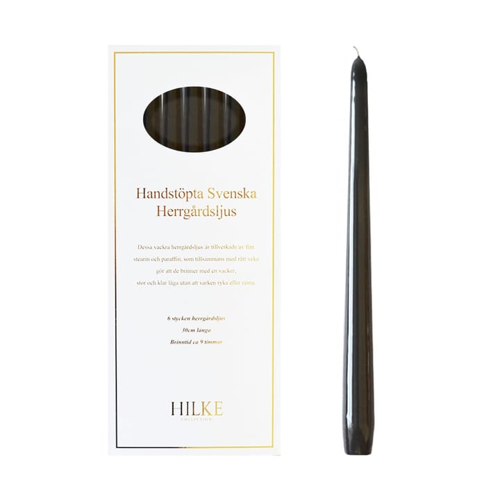 Herrgårdsljus キャンドル 30 cm 6本, Black glossy Hilke Collection