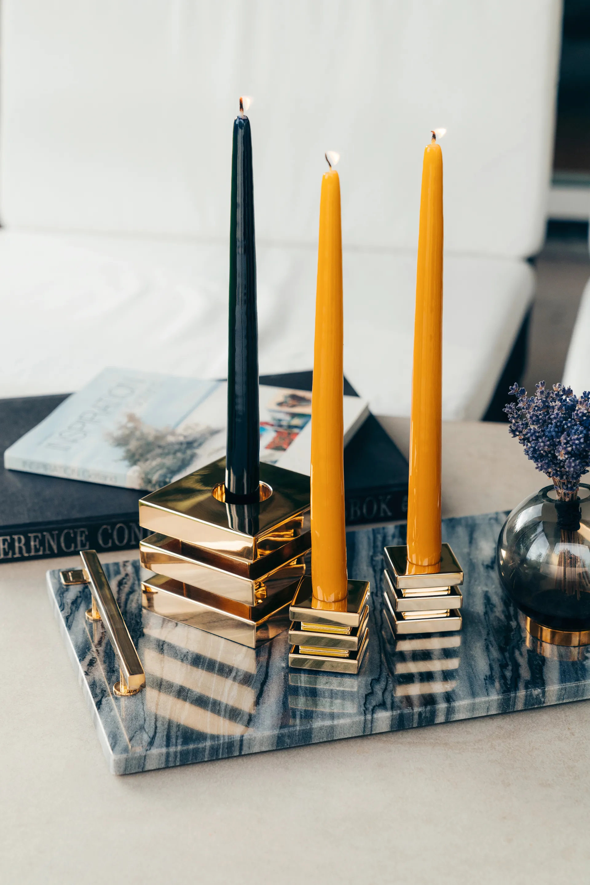 Herrgårdsljus キャンドル 30 cm 6本, Black glossy Hilke Collection