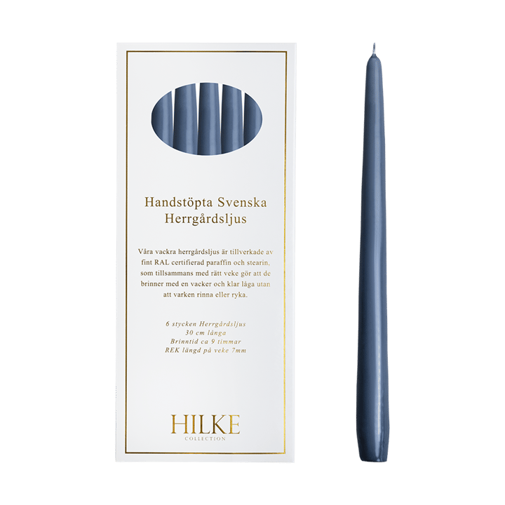 Herrgårdsljus キャンドル 30 cm 6本, Blue-grey Hilke Collection