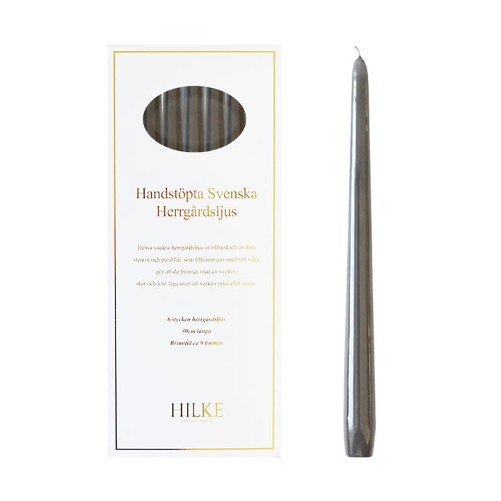 Herrgårdsljus キャンドル 30 cm 6本, Grey glossy Hilke Collection