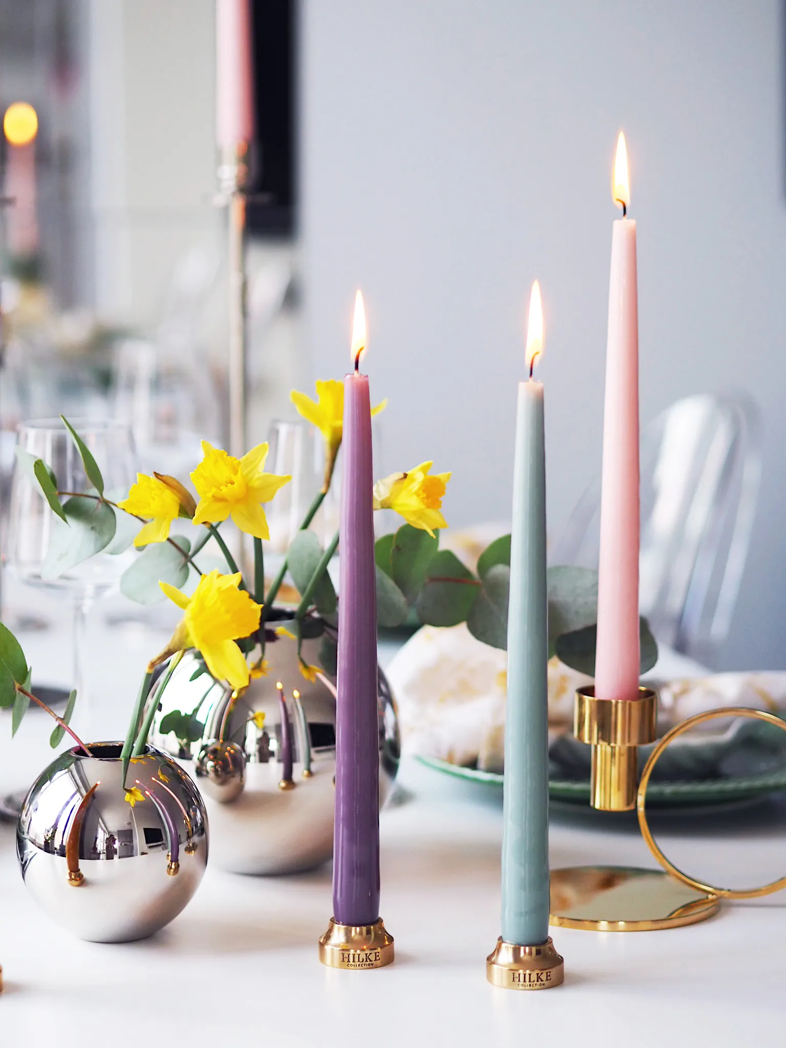 Herrgårdsljus キャンドル 30 cm 6本, Pink glossy Hilke Collection