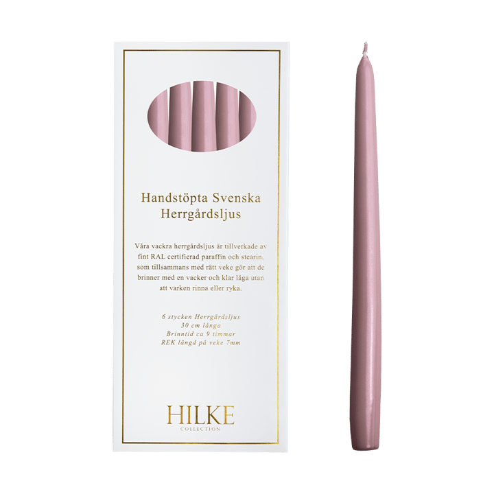 Herrgårdsljus キャンドル 30 cm 6本, Pink metallic Hilke Collection