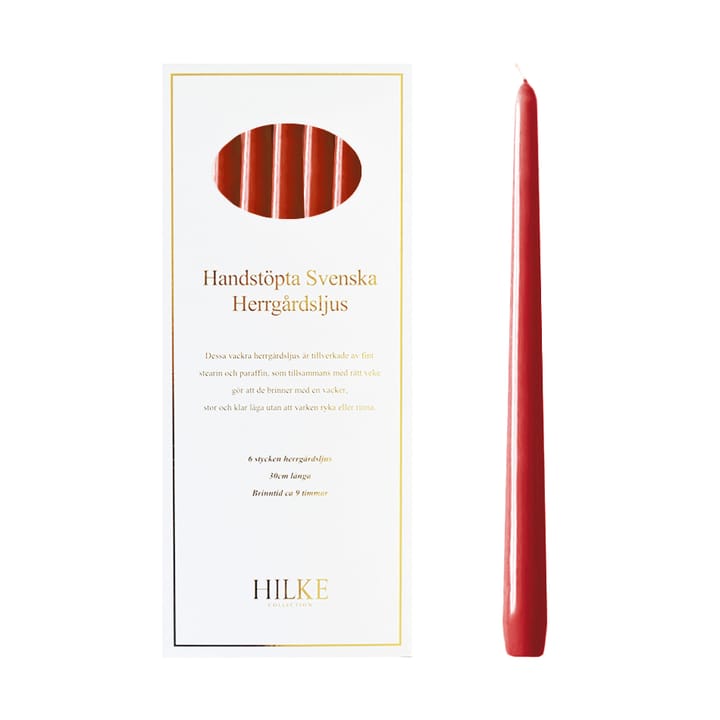 Herrgårdsljus キャンドル 30 cm 6本, Red glossy Hilke Collection