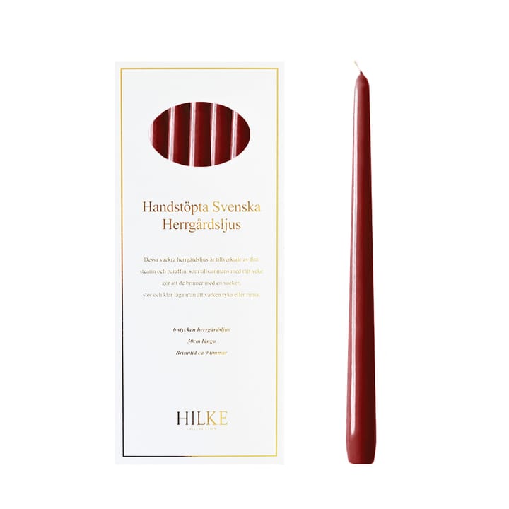Herrgårdsljus キャンドル 30 cm 6本, Wine red glossy Hilke Collection