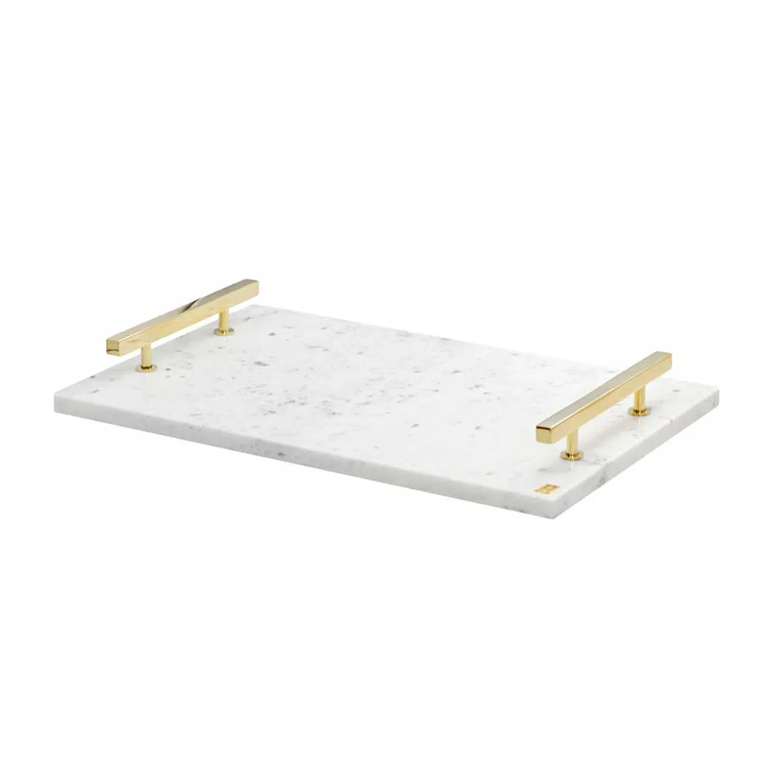 Hilke Collection トレイ 40.5x25.5 cm, White marble-solid brass Hilke Collection