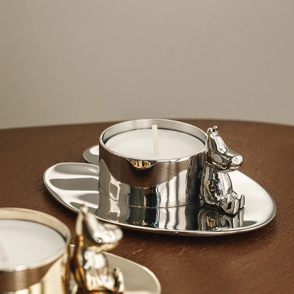 Hilke X ムーミン No.3 キャンドルホルダー, Nickel-plated brass Hilke Collection