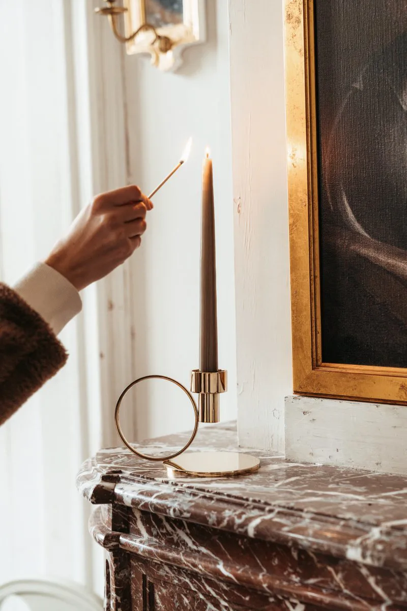 Insieme キャンドルスティック, Solid brass Hilke Collection