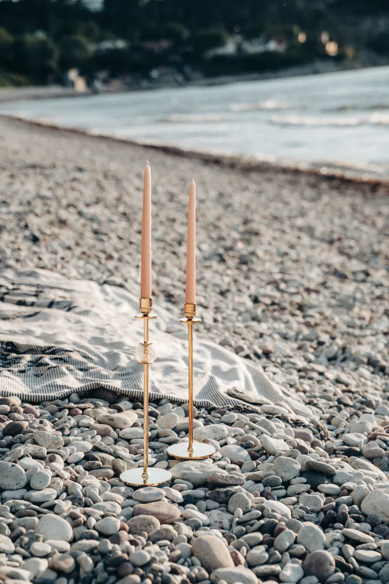 Luce Del Sole キャンドルスティック 35 cm, Solid brass Hilke Collection