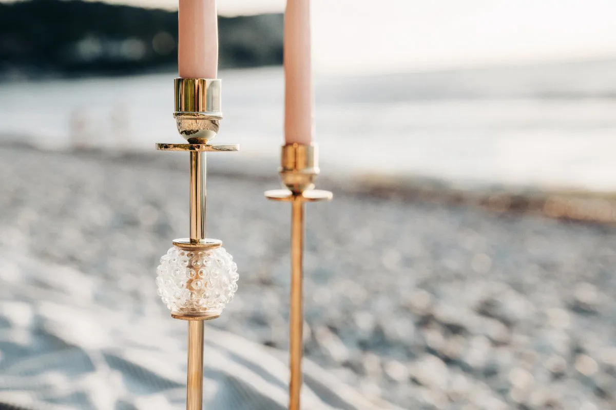 Luce Del Sole キャンドルスティック 35 cm, Solid brass Hilke Collection