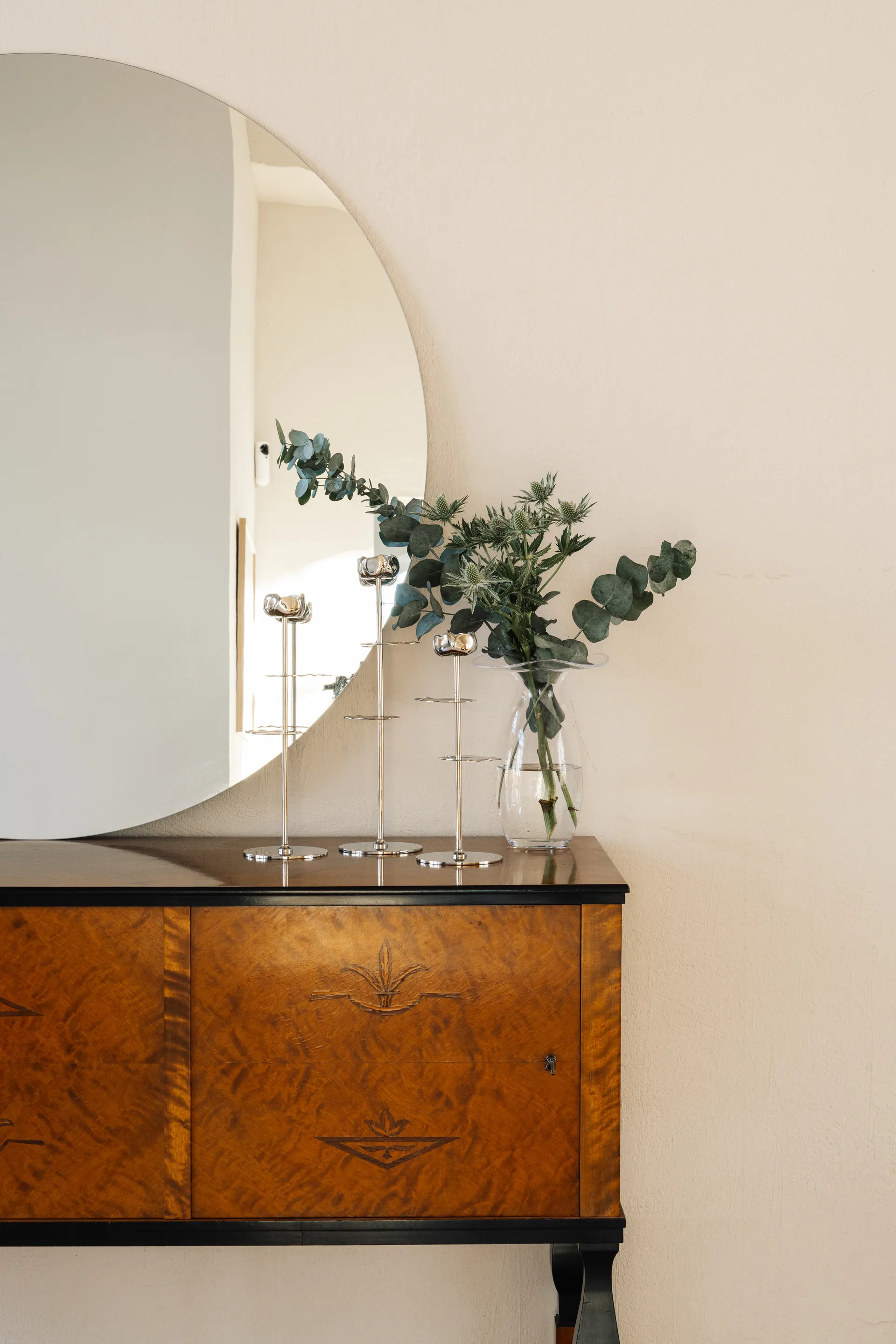 Ninfea Alta キャンドルスティック 30 cm, Nickel-plated brass Hilke Collection