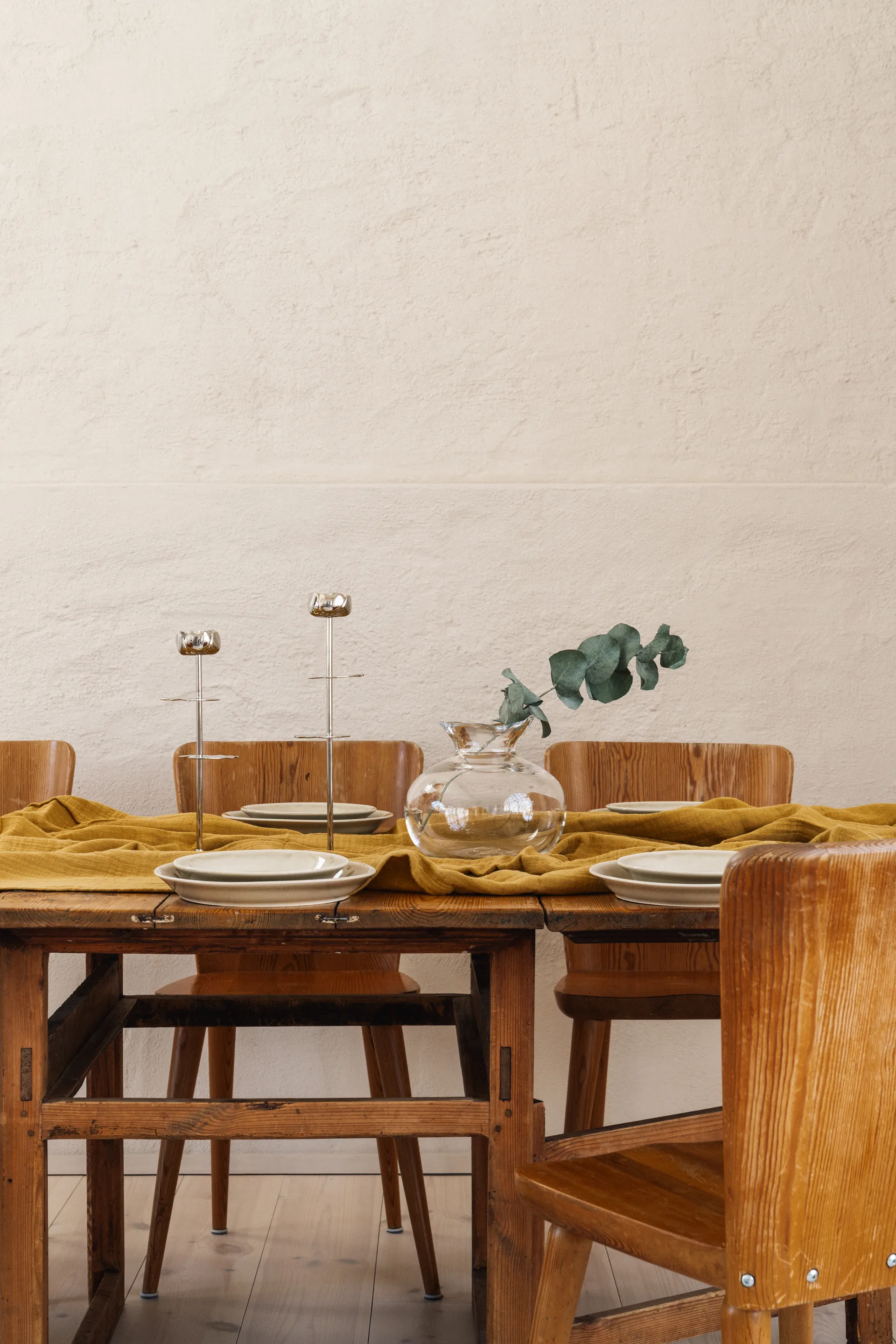 Ninfea Alta キャンドルスティック 35 cm, Nickel-plated brass Hilke Collection