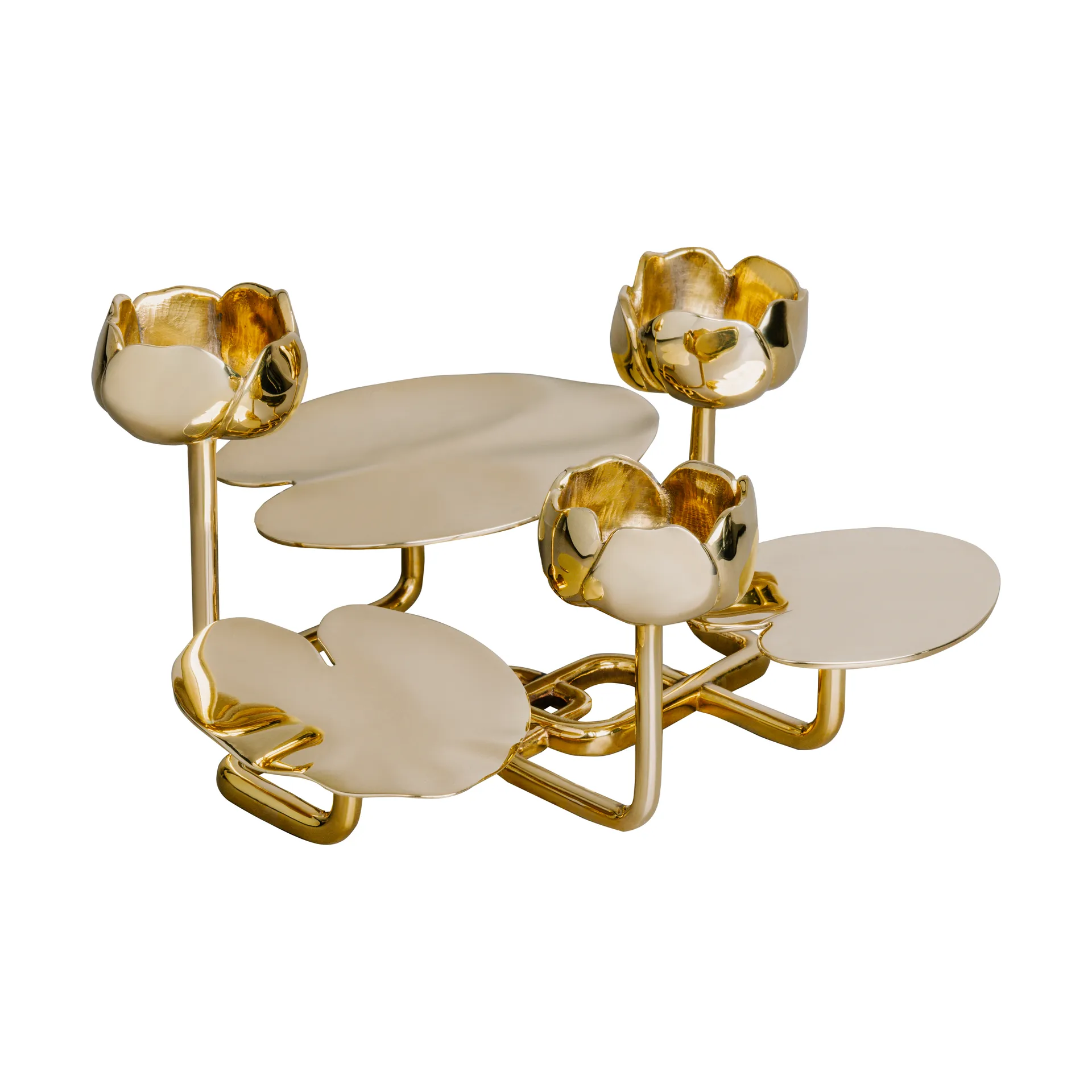 Ninfea grande キャンドルスティック, Brass Hilke Collection