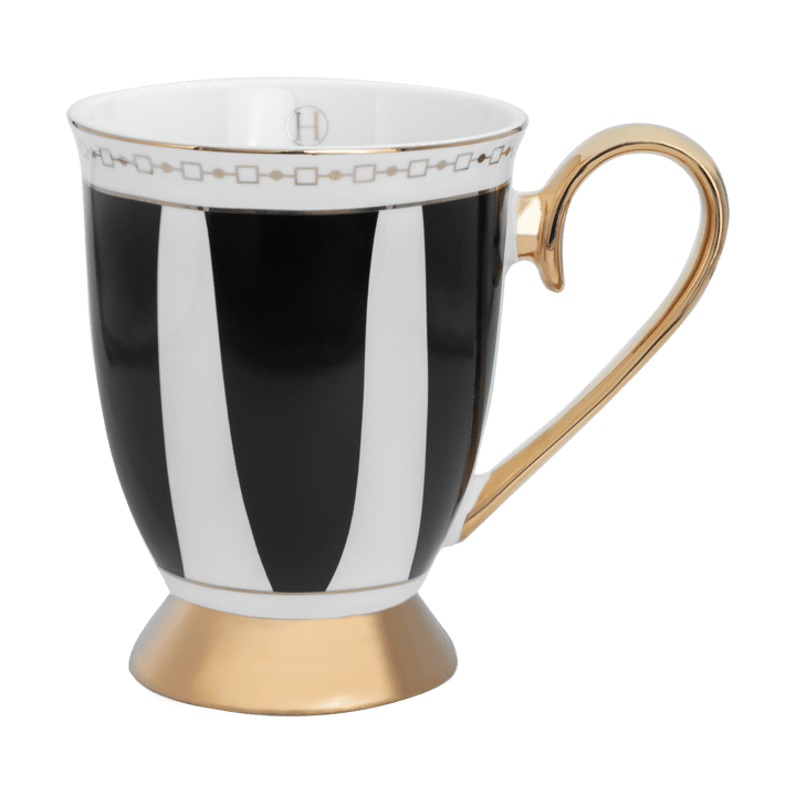 Strisce Nero マグ 28 cl - Black-white-gold - Hilke Collection