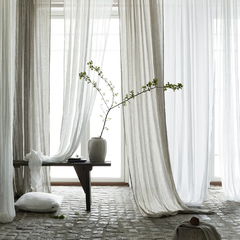 Dalsland カーテン, Charcoal, pleat band and channel Himla | ヒムラ