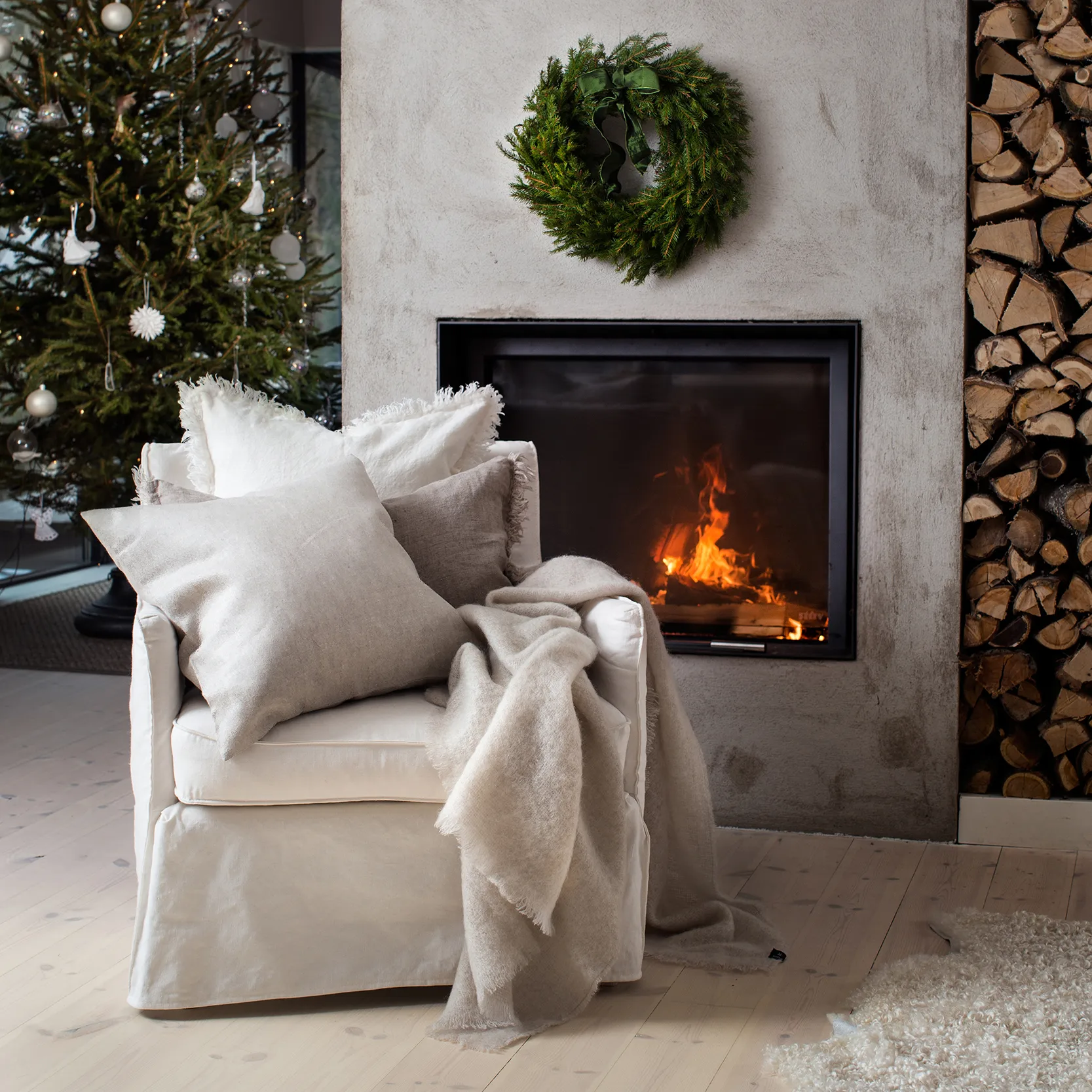 Merlin クッション 50x50 cm, off-white (white) Himla | ヒムラ