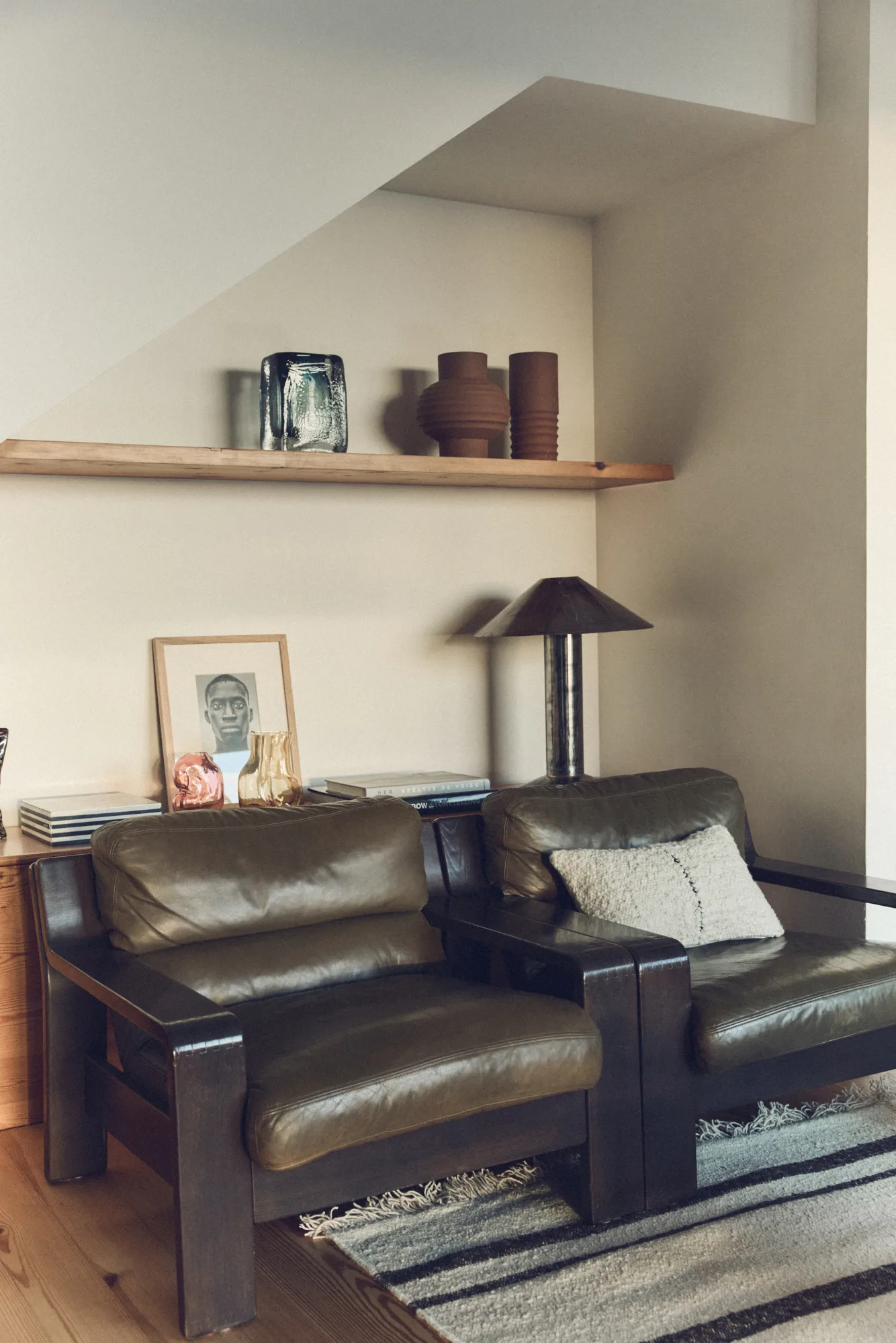 Natural ウールストライプクッション 30x50 cm, White HKliving | エイチケーリビング