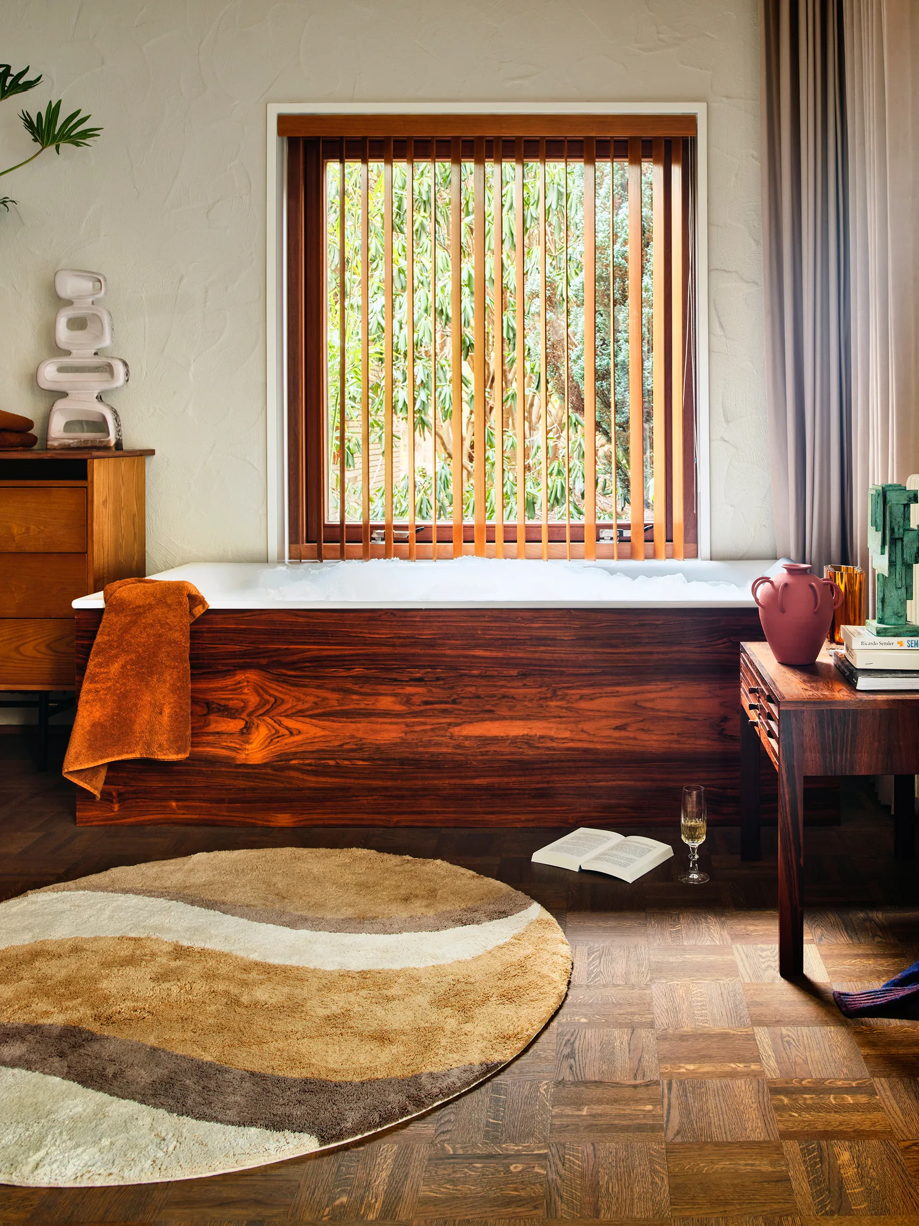 Natural Waves バスルームマット Ø120 cm, Natural multicolours HKliving | エイチケーリビング