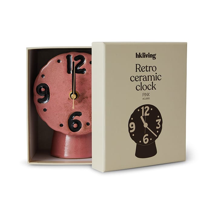 Retro セラミッククロック 16.2 cm, Pink HKliving | エイチケーリビング