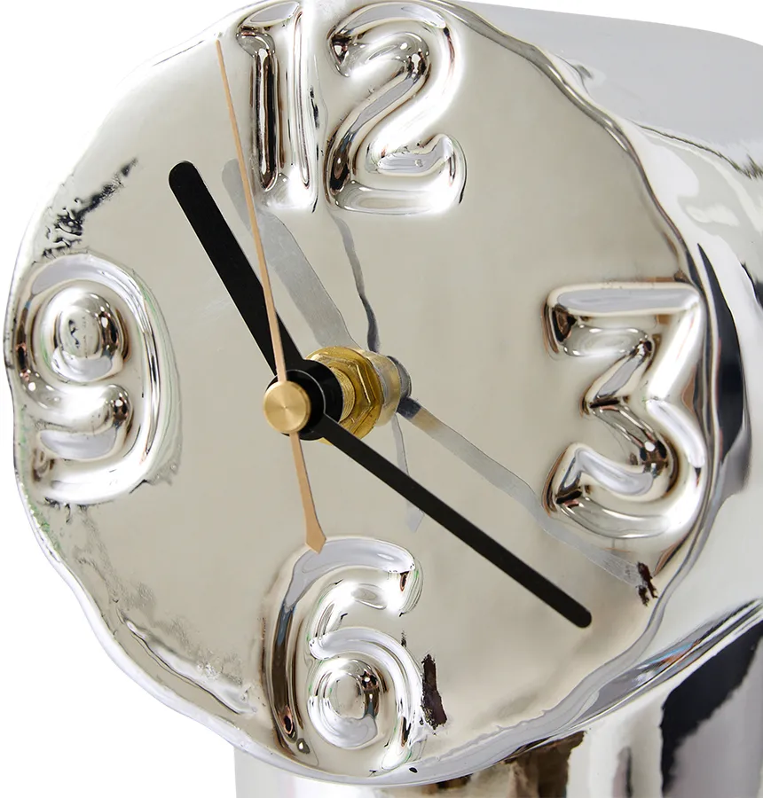 Retro セラミッククロック 17.5 cm, Chrome HKliving | エイチケーリビング