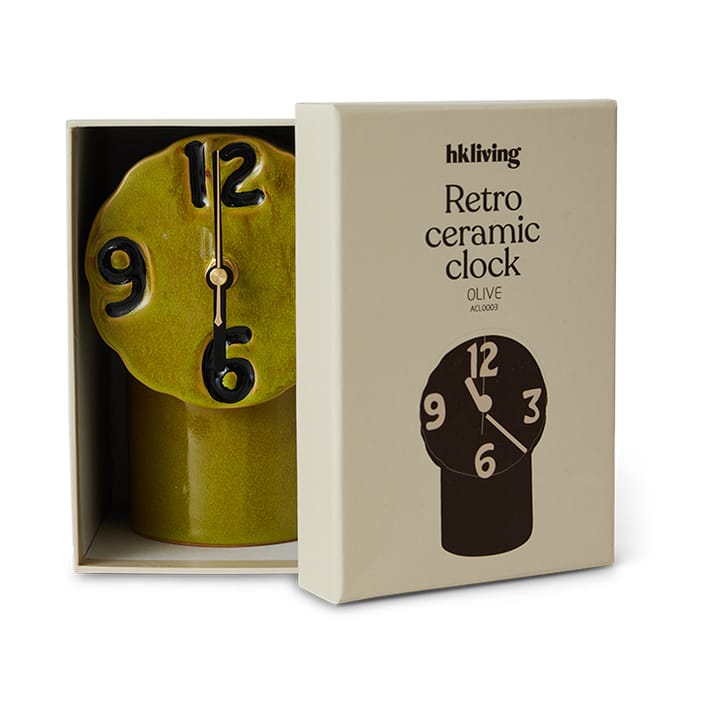 Retro セラミッククロック 18 cm, Olive HKliving | エイチケーリビング
