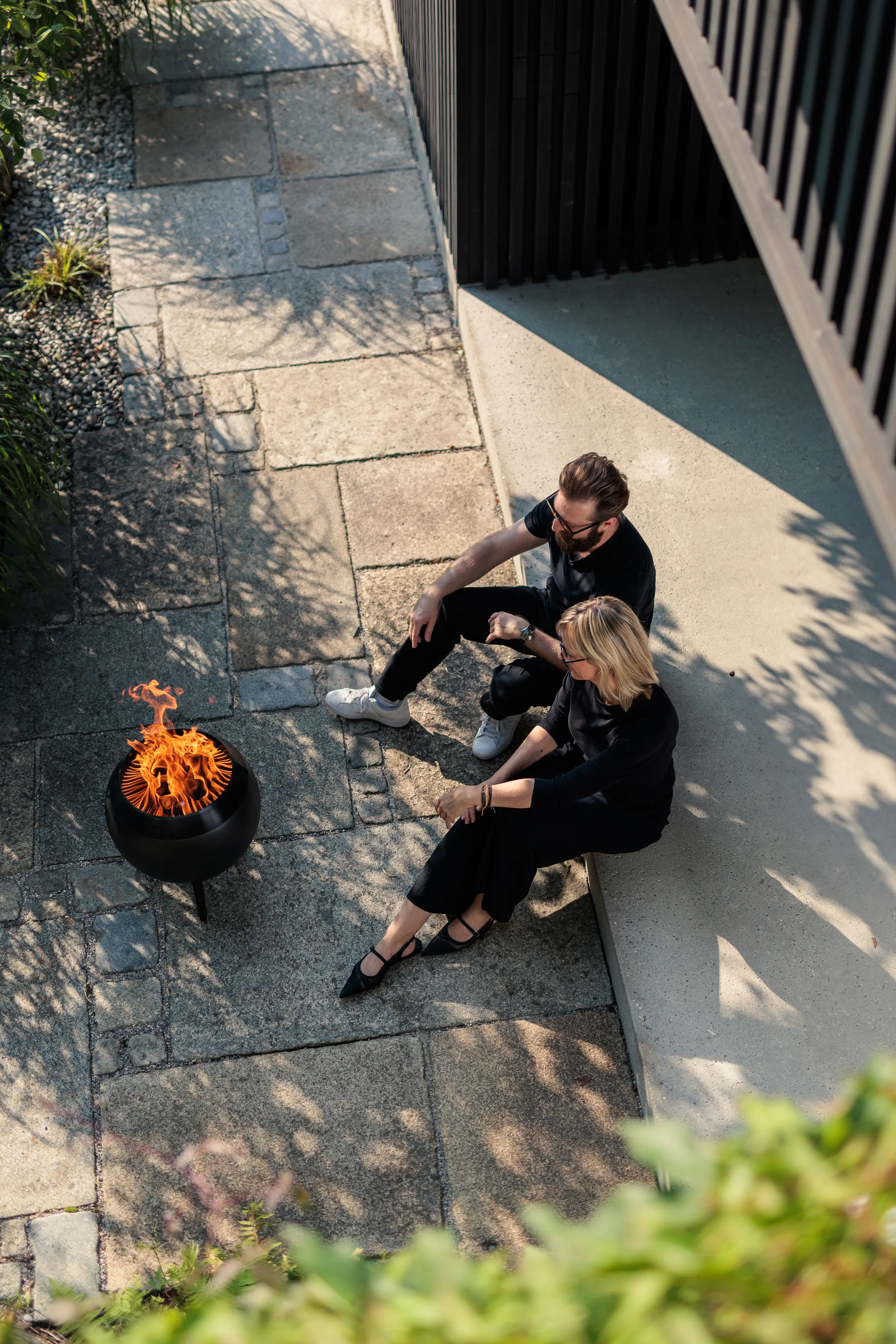 MOON 45 ファイヤーピット 本体, All black, low base Höfats