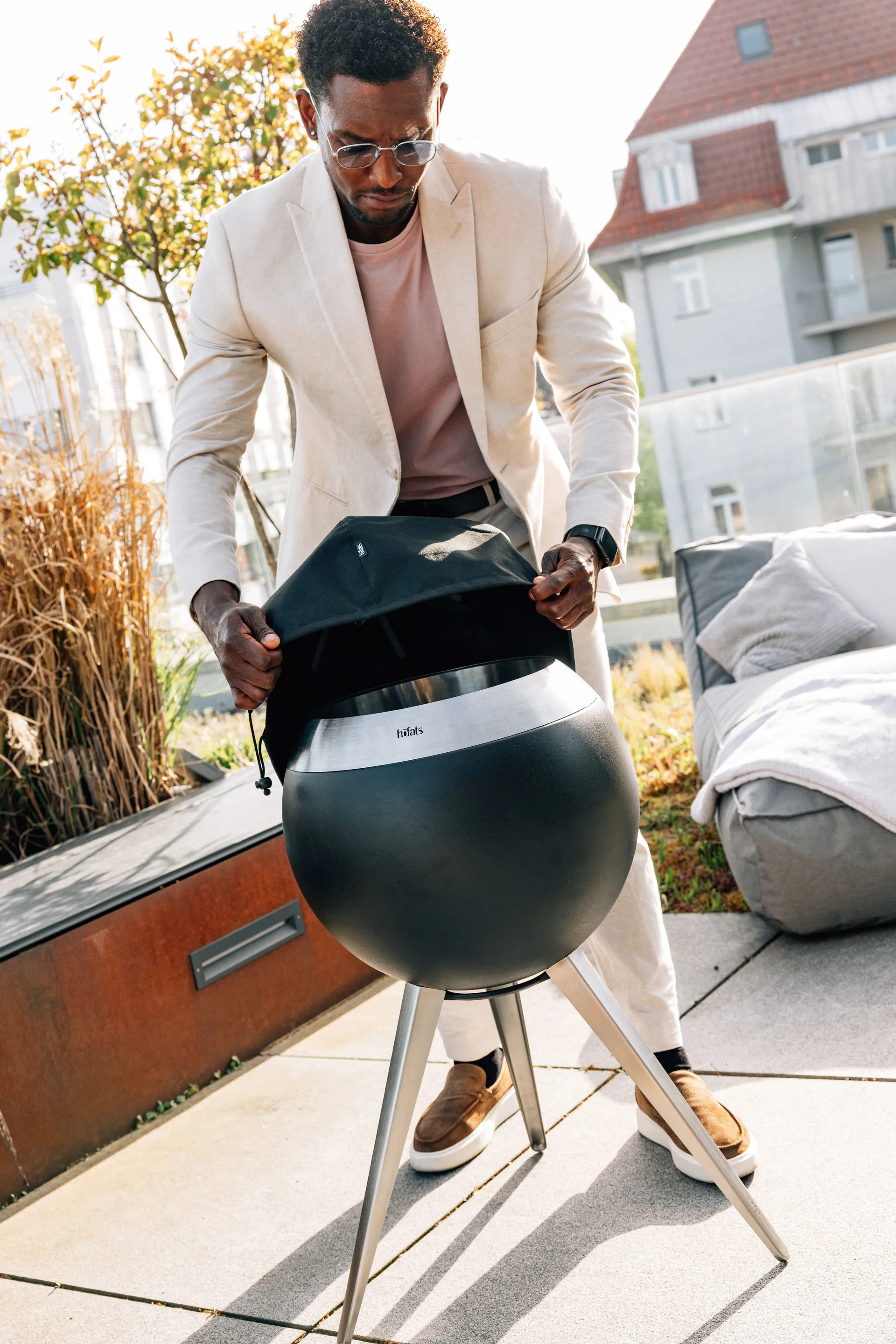 MOON 45 ファイヤーピット用 カバー, Black Höfats