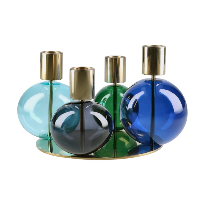 Bubble 4-arm キャンドルホルダー Ø17.5x12 cm - Blue-green-smoke - Holmegaard | ホルムガード