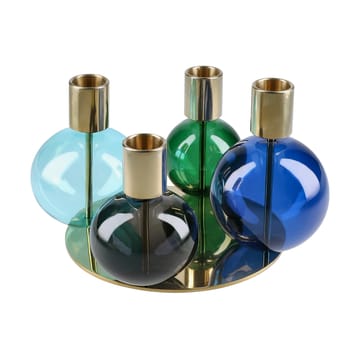 Bubble 4-arm キャンドルホルダー Ø17.5x12 cm - Blue-green-smoke - Holmegaard | ホルムガード