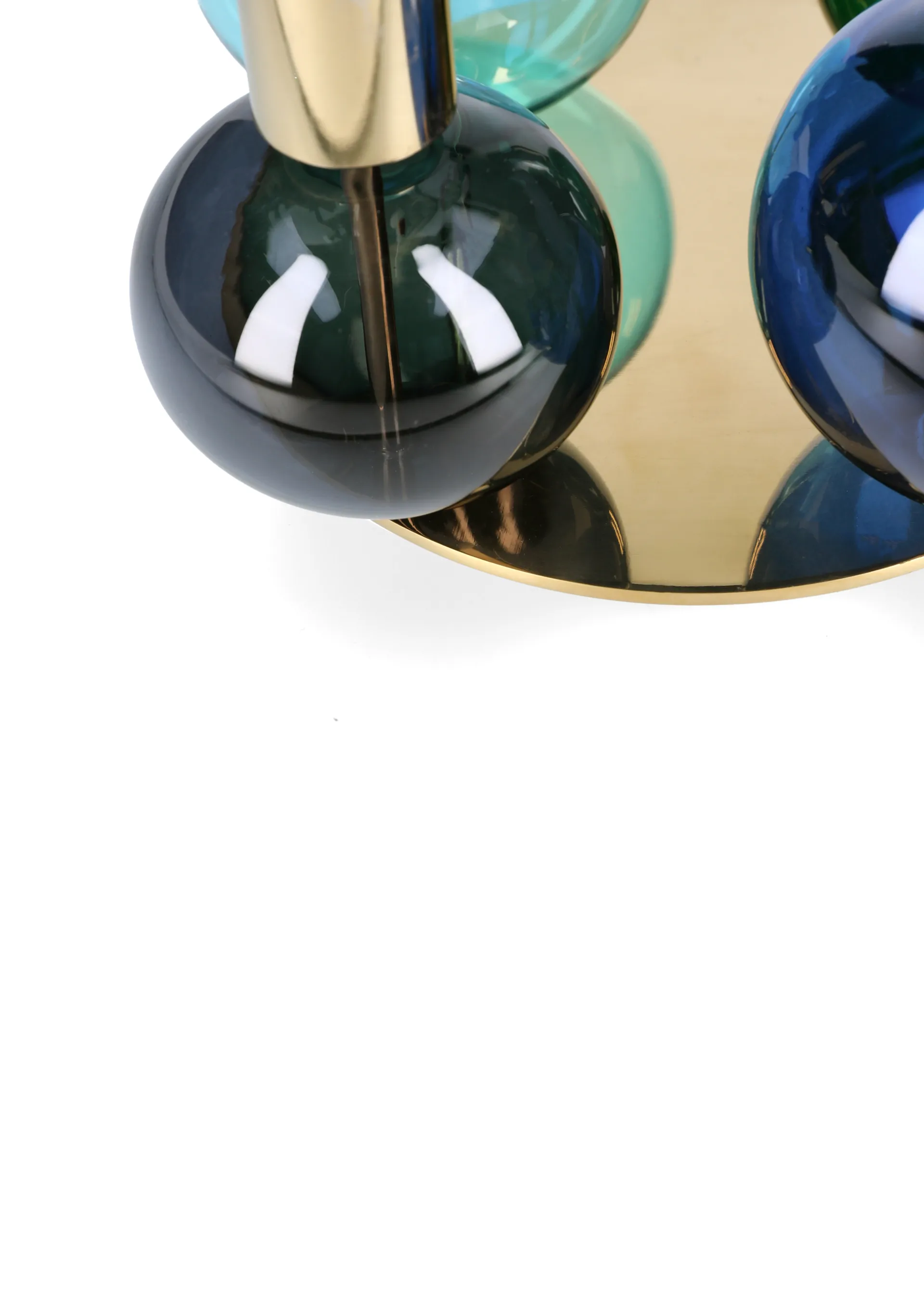 Bubble 4-arm キャンドルホルダー Ø17.5x12 cm, Blue-green-smoke Holmegaard | ホルムガード