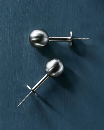 Ball フック 2個セット - Silver finish, Ø8x4 cm - House Doctor | ハウスドクター