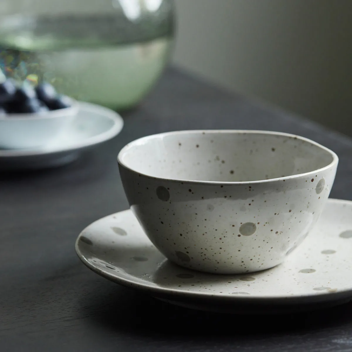 Dots ボウル Ø12 cm, White-green dots House Doctor | ハウスドクター