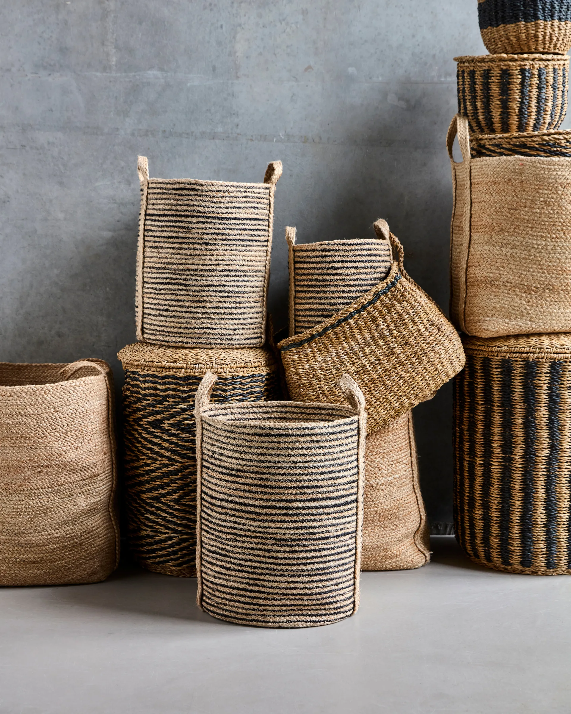 Dungi 収納バスケット 3個セット, Black-natural House Doctor | ハウスドクター