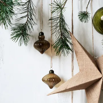 Fluted クリスマス オーナメント Ø6.5 cm 2 個セット - Amber - House Doctor | ハウスドクター
