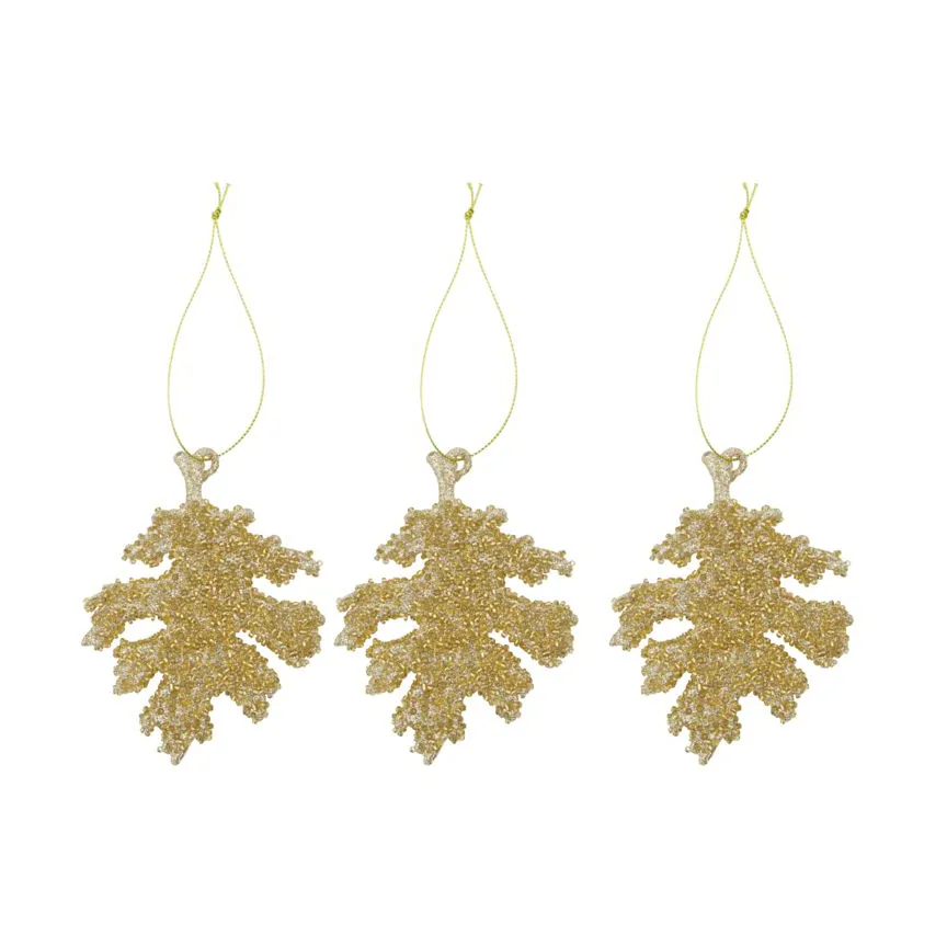 Gliz クリスマス デコレーション 10.5 cm 3個セット, Gold glitter House Doctor | ハウスドクター