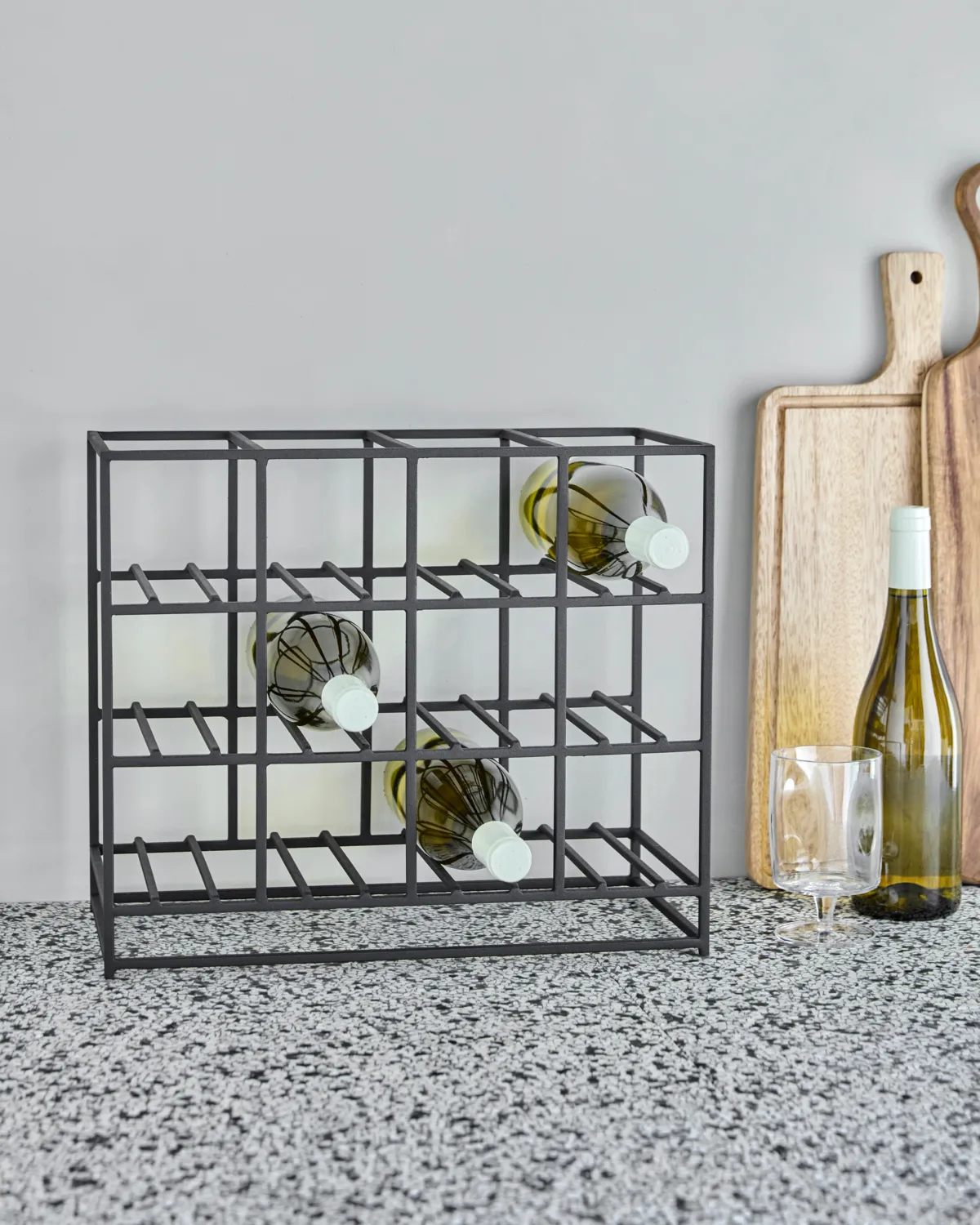 House Doctor ワインラック 12本用 41x35 cm, Black House Doctor | ハウスドクター