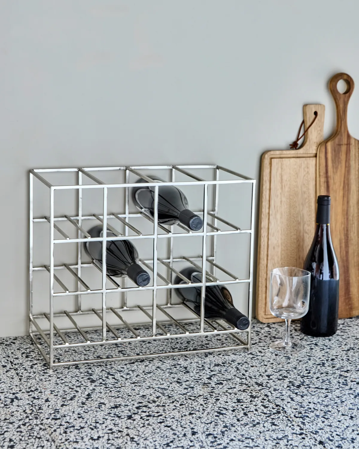 House Doctor ワインラック 12本用 41x35 cm, Silver finish House Doctor | ハウスドクター