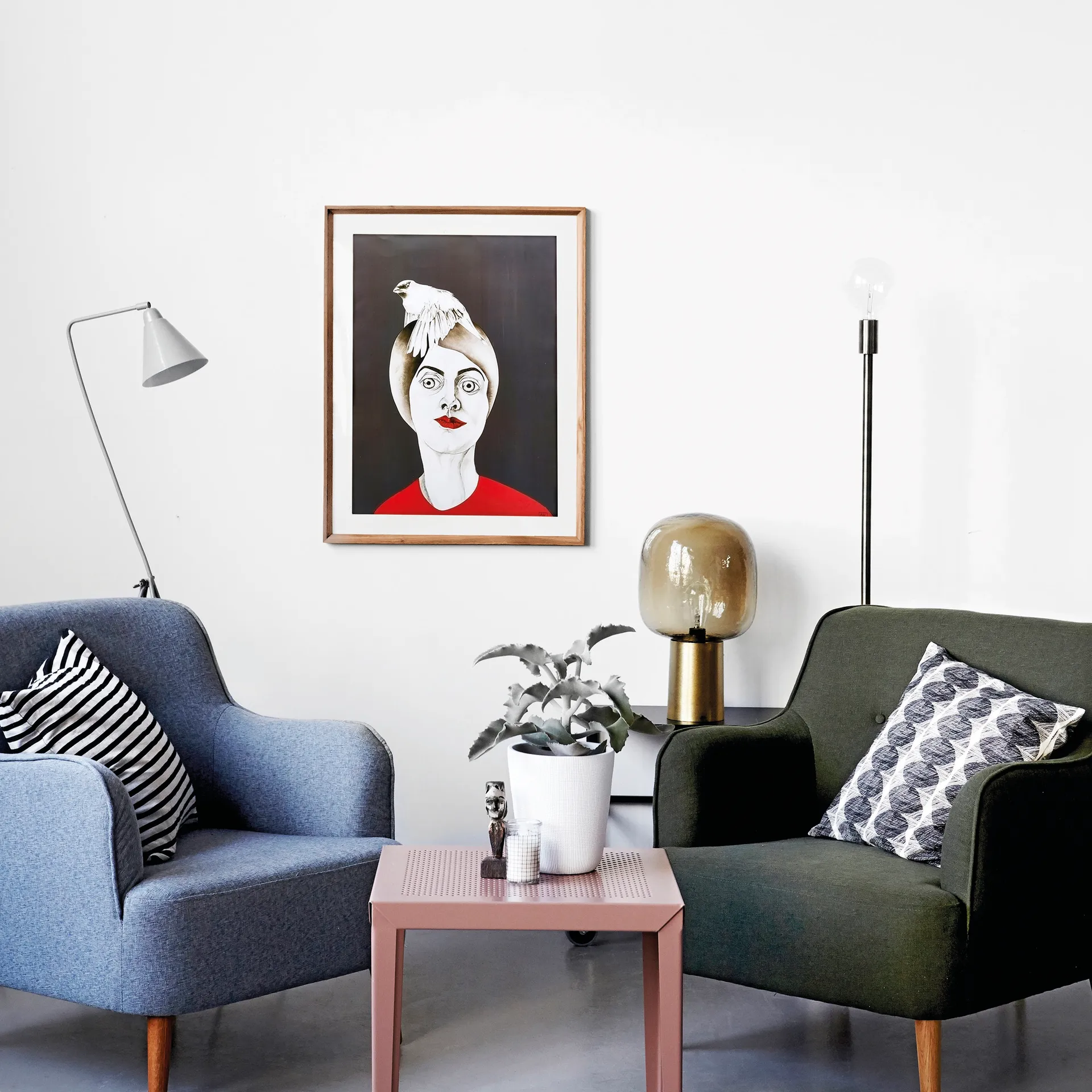 House Doctor クッションカバー ストライプ, black-grey House Doctor | ハウスドクター